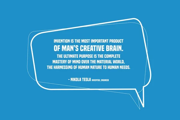 发明和大脑 社交媒体的动机引号 Nikola Tesla 1856 1943 — 图库矢量图片