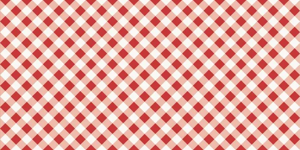 Red White Restaurant Tablecloth Plaid Seamless Pattern Traditional Pattern Vector — Wektor stockowy