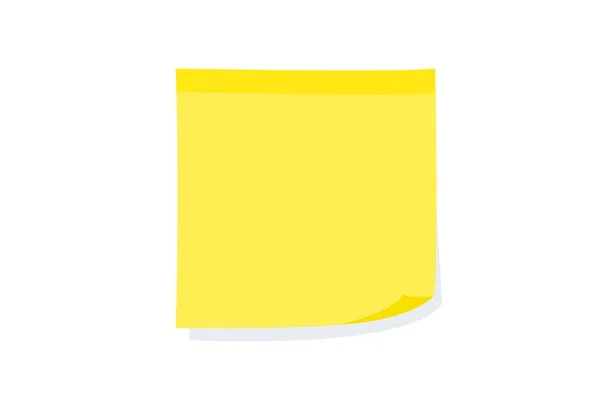 Yellow Isolated Sticky Note Blank Yellow Paper Note — Stockvektor