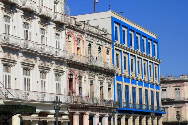 Habana Cuba Colorida Vista Calle Con Arquitectura Colonial —  Fotos de Stock