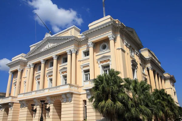 圣地亚哥 省政府大楼 Palacio Provincial 公众街道上看到的地标 — 图库照片