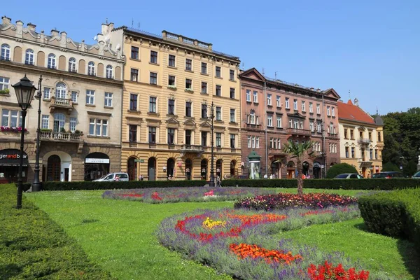 Krakow Polónia Agosto 2018 Pessoas Visitam Praça Plac Swietego Ducha — Fotografia de Stock