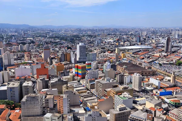 Letecký Pohled Město Sao Paulo Brazílie Velké Městské Mrakodrapy — Stock fotografie