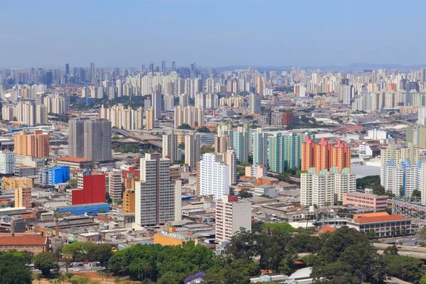 Brezilya Nın Sao Paulo Şehrinin Hava Manzarası Büyük Şehir Gökdelenleri — Stok fotoğraf