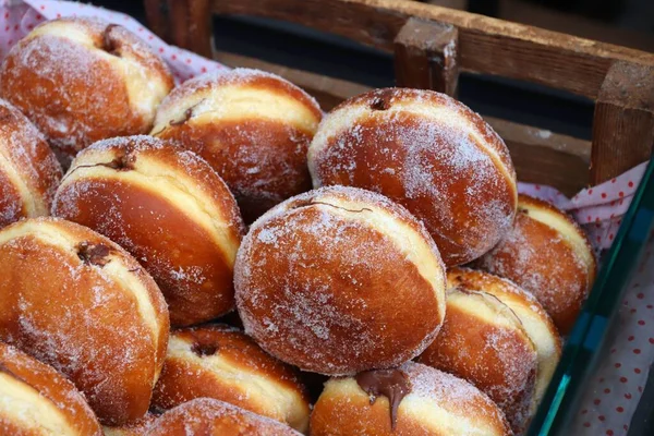 English Donuts Donghnuts London Spitalfields Market Пончики Шоколадом — стоковое фото