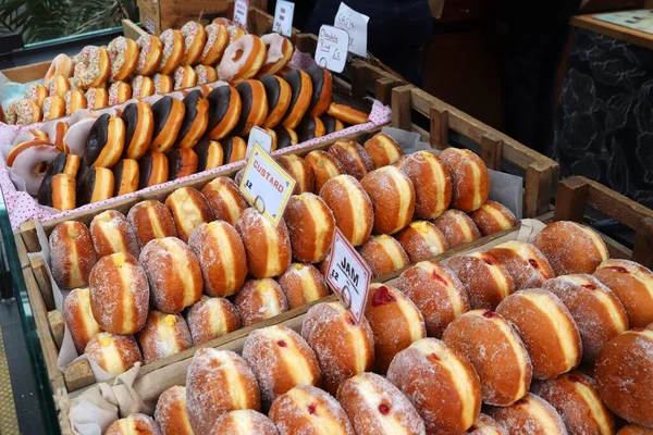 English Donuts Doughnuts London Spitalfields Market — Stock Photo, Image