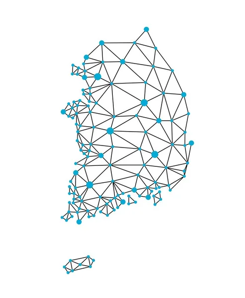 Πολυγωνικός Χάρτης Της Νότιας Κορέας Αφηρημένος Γεωμετρικός Χάρτης Διανυσματικών Κουκίδων — Διανυσματικό Αρχείο