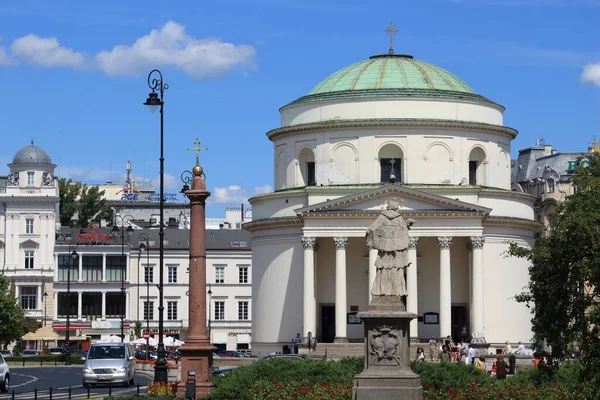 Warszawa Polen Juni 2016 Människor Besöker Plac Trzech Krzyzy Tre — Stockfoto