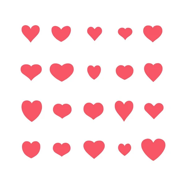 Kalplerin Vektör Seti Kalp Şekli Simgesi Koleksiyonu — Stok Vektör