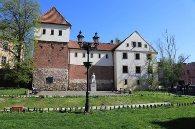GLIWICE, POLAND - 11 Mayıs 2021: Polonya 'nın Gliwice şehrindeki Piast Castle (Zamek Piastowski), Yukarı Silezya' nın en büyük kentlerinden biri.