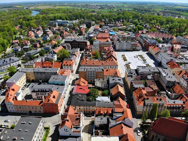 Kedzierzyn Kozle Město Polsku Letecký Pohled Náměstím Rynek — Stock fotografie