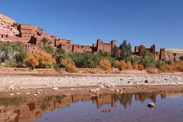 Ait Benhaddou Marokkó Nevezetessége Történelmi Ksar Város Egy Lakókocsi Útvonalon — Stock Fotó