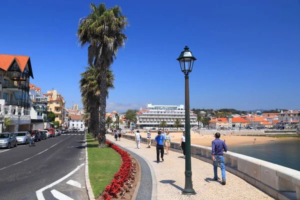 Cascais Portugal Mai 2018 Touristen Besuchen Die Strandpromenade Der Innenstadt — Stockfoto