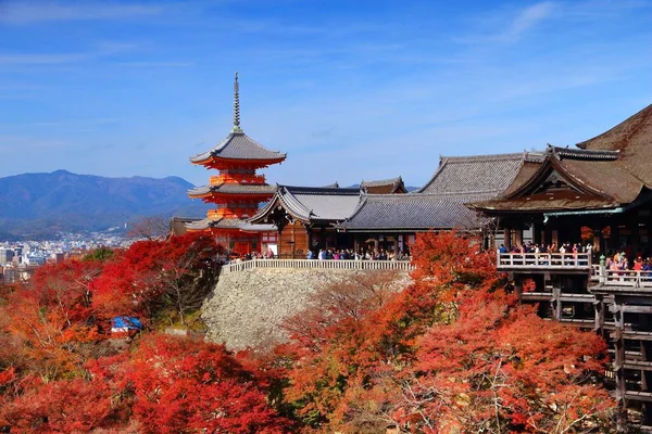 Marcos Quioto Japão Templo Kiyomizu Dera Outono — Fotografia de Stock