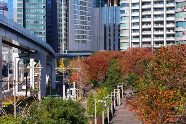 Hösten Shiodome Tokyo City Japan Hösten Lövverk Färger Japan — Stockfoto