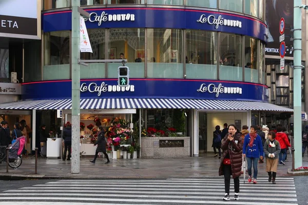 Tokyo Japão Dezembro 2016 Pessoas Caminham Distrito Ginza Tóquio Japão — Fotografia de Stock