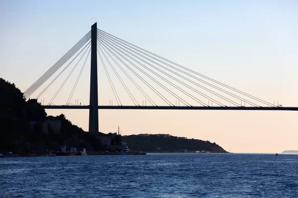 Cable Stayed Bridge Dubrovnik Croatia Road Infrastructure Croatia — Stock Photo, Image