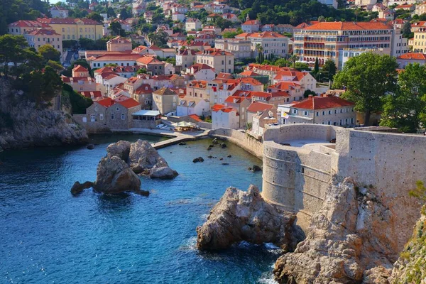 Bezienswaardigheid Dubrovnik Kroatië Middeleeuwse Stadsmuren — Stockfoto