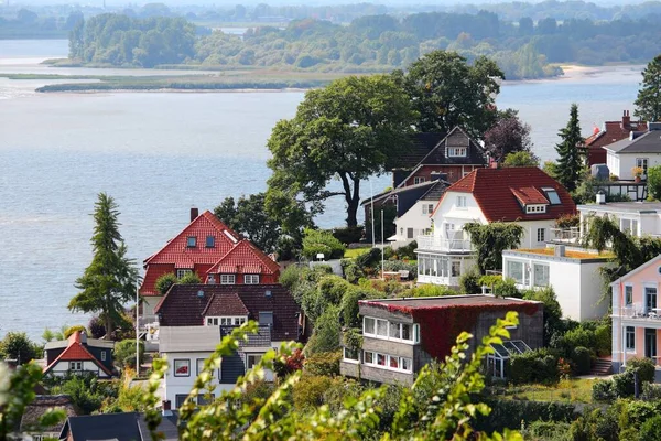 Blankenese Suburb Villas Hamburg Germany View Elbe River District Altona — Stock Photo, Image
