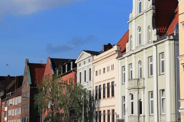 Almanya'da Lübeck kasaba. Hansa kenti. Old Town mimarisi.
