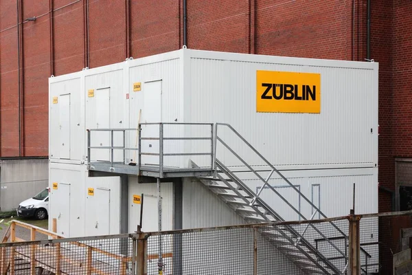 Hamburg Alemania Agosto 2014 Contenedores Oficinas Modulares Obra Empresa Zublin — Foto de Stock