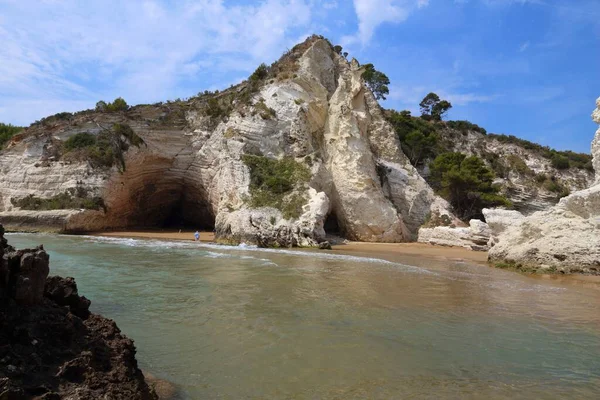 Parque Nacional Gargano Italia Costa Cuevas Marinas — Foto de Stock