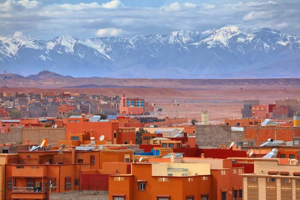 Ouarzazate Stadt Marokko Auch Warzazat Geschrieben Stadtsilhouette Mit Wohnviertel Und — Stockfoto