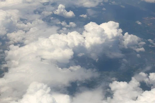 Aerial View Aircraft White Clouds Cumulus Clouds — Stock Photo, Image