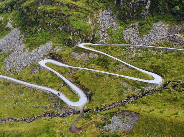 挪威绕行公路无人机视野 挪威Stadlandet半岛Hoddevik景观 — 图库照片