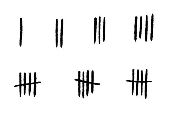 用大括号标出矢量图解 用斜线标出监狱墙壁计数方法 — 图库矢量图片