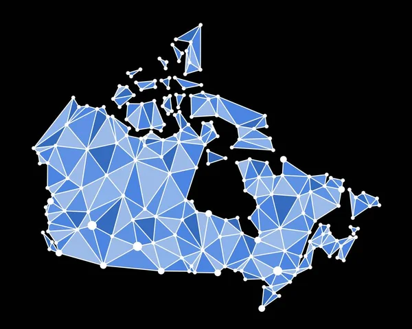 Kanada Polygonale Karte Abstrakte Geometrisch Verbundene Punktevektorkarte Low Poly Stil — Stockvektor