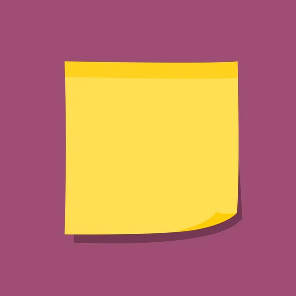 Žlutý Lepkavý Tón Prázdná Žlutá Papírová Poznámka — Stockový vektor