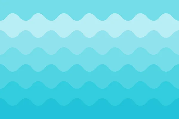 Blue Sea Waves Pattern Horizontally Seamless Sea Water Texture Simple — Stock Vector