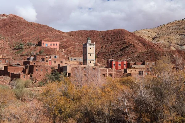 摩洛哥Telouet附近的城镇 清真寺和住宅建筑 阿特拉斯山脉 — 图库照片