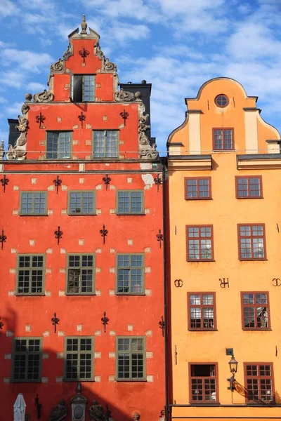 Stockholmer Wahrzeichen Schweden Stortorget Square Architektur Der Altstadt — Stockfoto