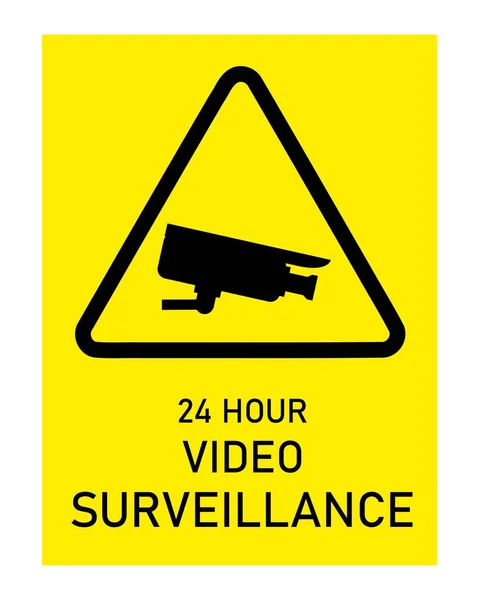 Señal Advertencia Cámara Seguridad Diseño Pegatina Vectorial Para Video Vigilancia — Archivo Imágenes Vectoriales
