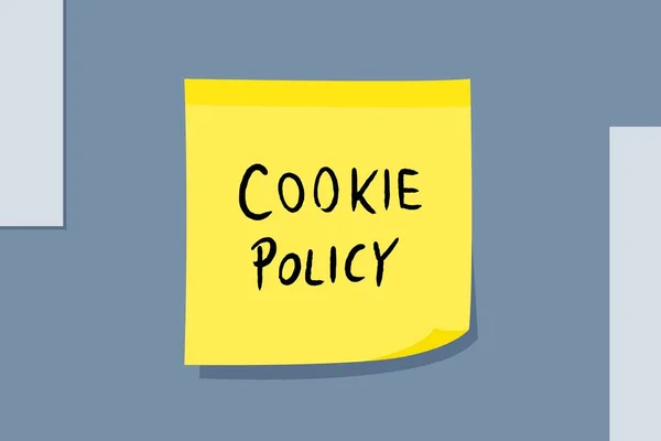 Cookie Policy Online Privacy Yellow Sticky Note Message Paper Sign — ストックベクタ