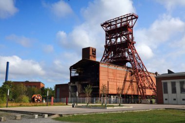 Gelsenkirchen, Almanya. Ruhr bölgesinin sanayi mirası. Zeche Consolidation - eski kömür madeni. Alman endüstrisi.