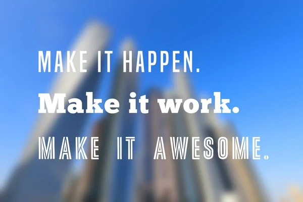 Make Awesome Workplace Motivational Quote Poster Success Motivation Sign — ストック写真