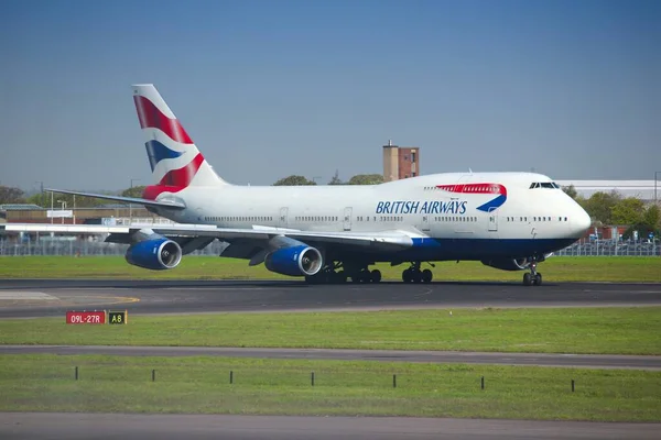 London April 2014 British Airways Boeing 747 Landing London Heathrow — Stock Photo, Image