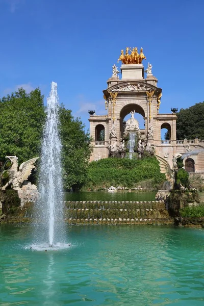 Fontána Cascada Parku Ciutadella Barceloně Španělsko Pamětihodnosti Veřejného Parku Byly — Stock fotografie