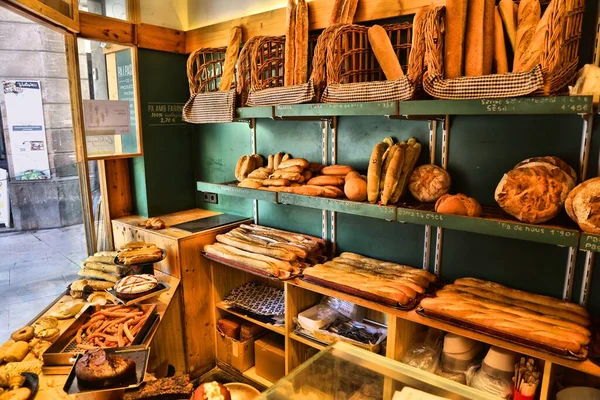 Barcelona Spain October 2021 Local Typical Spanish Bakery Product Display — Stock Photo, Image