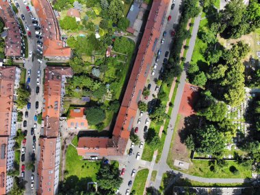 Bytom City hava görüntüsü. Polonya 'nın Yukarı Silezya bölgesi.