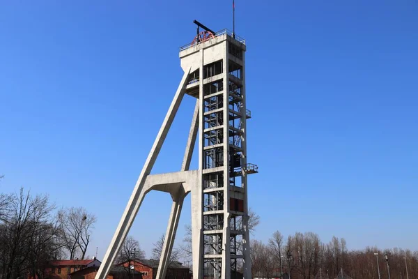 Βιομηχανική Κατασκευή Πύργος Φρεατίων Ανθρακωρυχείων Επί Του Παρόντος Ένα Ιστορικό — Φωτογραφία Αρχείου