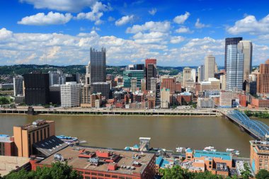Amerikan şehri - Pittsburgh fotoğrafı. Pittsburgh City Pensilvanya silüeti.