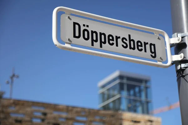 Wuppertal Város Németország Doppersberg Városi Utcatábla — Stock Fotó