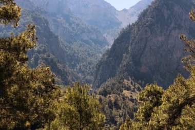 Girit turistik merkezleri. Lefka Ori dağlarındaki Samaria Vadisi. Yunanistan 'daki Girit Adası.