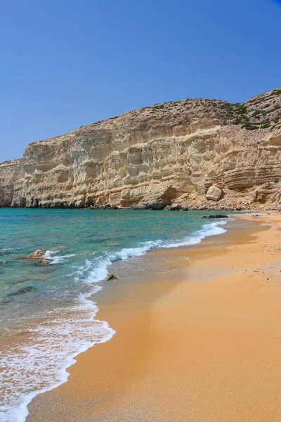 Matala Red Beach Crete Island Greece Southern Crete — Zdjęcie stockowe