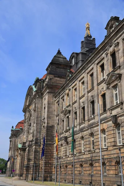 Dresde Alemania Sachsische Staatskanzlei Cancillería Del Estado Sajón Oficina Del — Foto de Stock