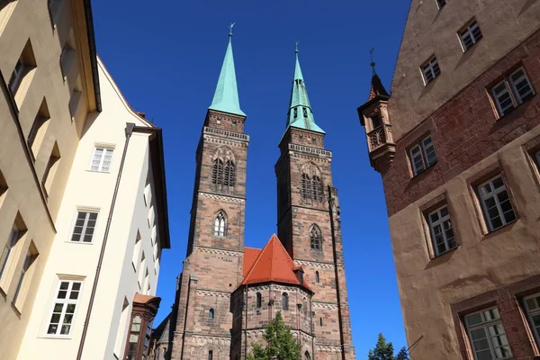 German Town Gothic Architecture Nuremberg Germany Medieval Landmark Sebaldus Church — Stok fotoğraf